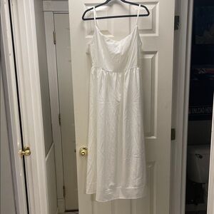 Elegant White Spaghetti Strap Dress